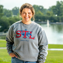 Load image into Gallery viewer, Anheuser-Busch STL Eagle Unisex Crewneck Sweatshirt - Grey