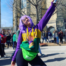 Load image into Gallery viewer, Mardi Gras Color Block Crewneck Unisex Sweatshirt