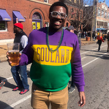 Load image into Gallery viewer, Mardi Gras Color Block Crewneck Unisex Sweatshirt