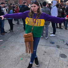 Load image into Gallery viewer, Mardi Gras Color Block Crewneck Unisex Sweatshirt