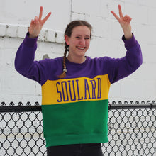 Load image into Gallery viewer, Mardi Gras Color Block Crewneck Unisex Sweatshirt