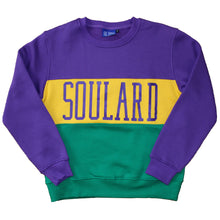 Load image into Gallery viewer, Mardi Gras Color Block Crewneck Unisex Sweatshirt