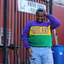 Load image into Gallery viewer, Mardi Gras Color Block Crewneck Unisex Sweatshirt