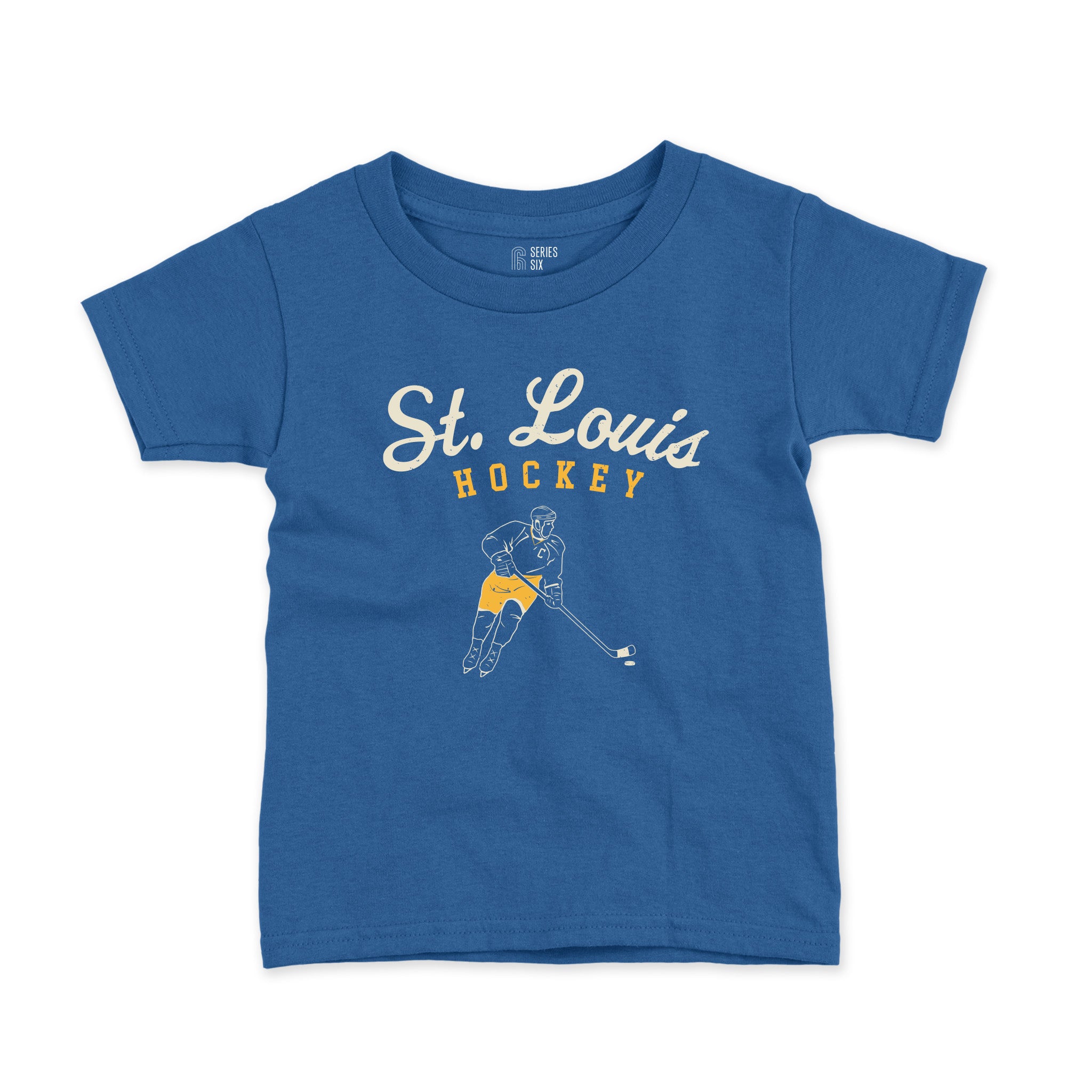 Vintage St. Louis Hockey Player Short Sleeve Youth T-Shirt – Series Six