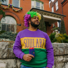 Load image into Gallery viewer, Mardi Gras Color Block Crewneck Unisex Sweatshirt
