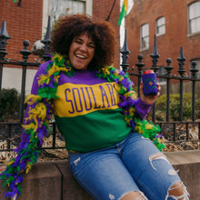 Load image into Gallery viewer, Mardi Gras Color Block Crewneck Unisex Sweatshirt