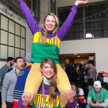 Load image into Gallery viewer, Mardi Gras Color Block Crewneck Unisex Sweatshirt