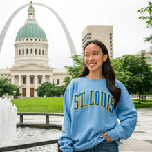 Load image into Gallery viewer, St. Louis Puff Crewneck Unisex Sweatshirt - Blue
