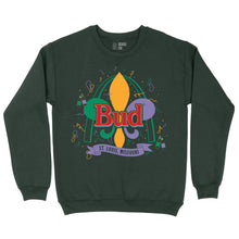 Load image into Gallery viewer, Budweiser Fleur de Lis Mardi Gras Unisex Crewneck Sweatshirt
