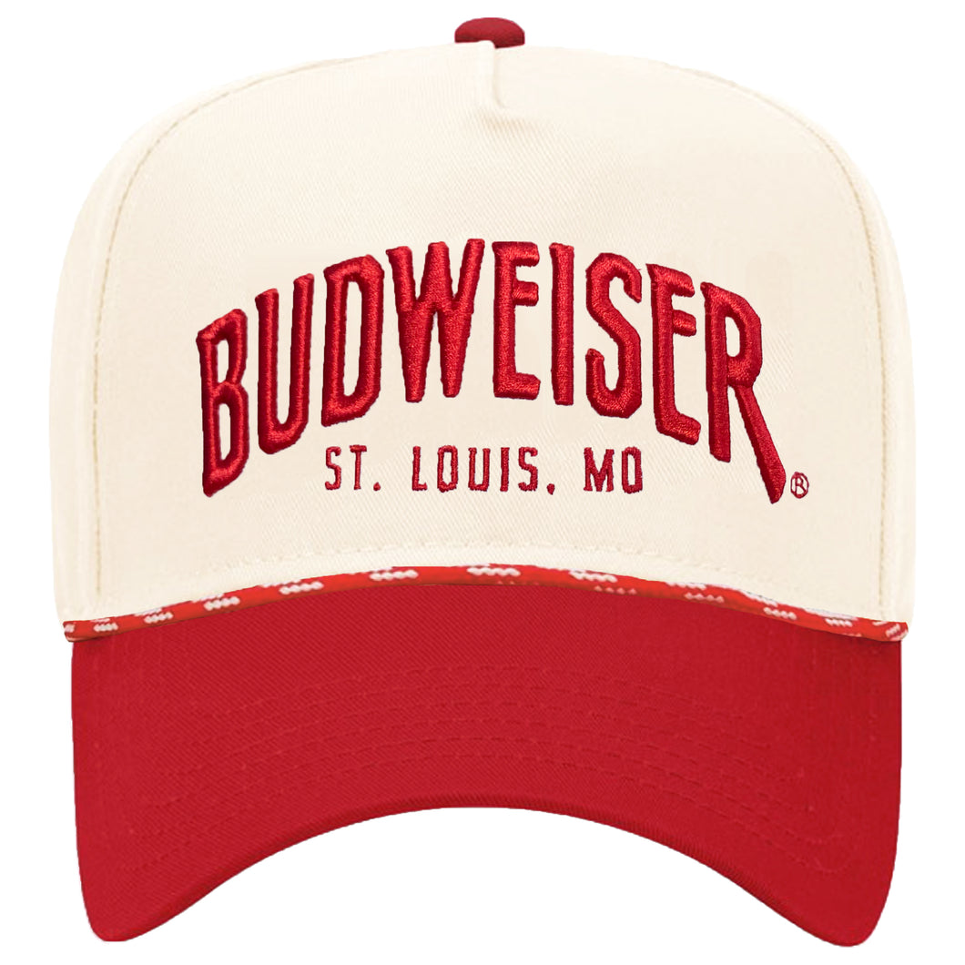 Budweiser Puff Embroidered Structured Snapback Hat
