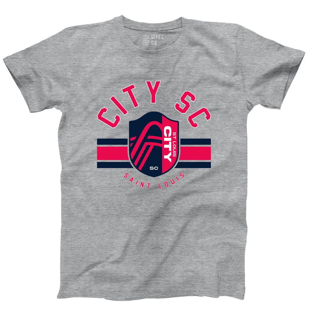 St. Louis CITY SC Crest Stripe Unisex Short Sleeve T-Shirt
