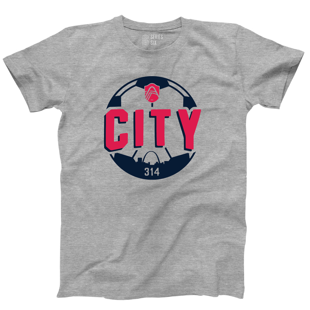 St. Louis CITY SC CITY Soccer Ball Unisex Short Sleeve T-Shirt - Grey