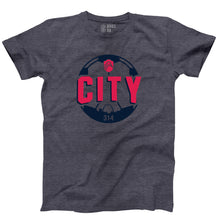 Load image into Gallery viewer, St. Louis CITY SC CITY Soccer Ball Unisex Short Sleeve T-Shirt - Navy
