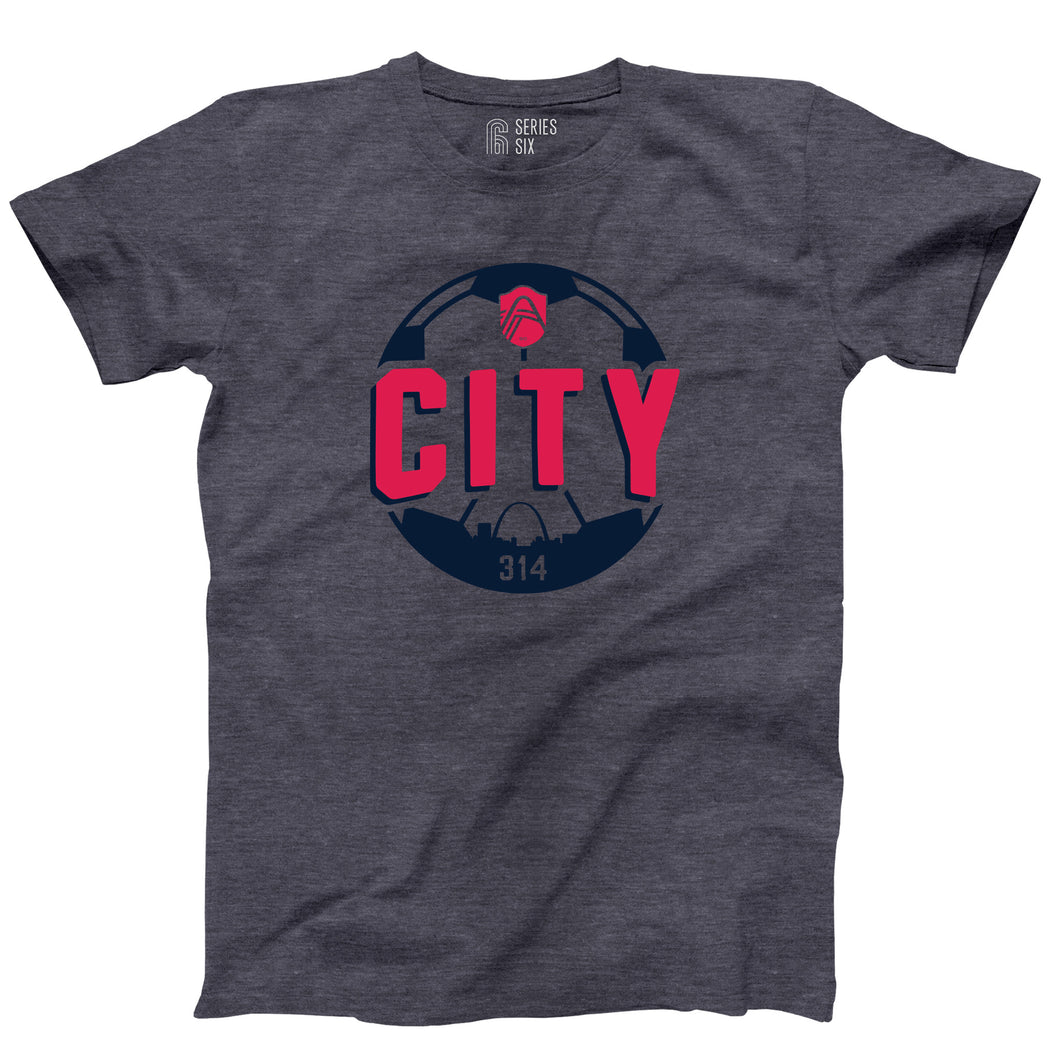 St. Louis CITY SC CITY Soccer Ball Unisex Short Sleeve T-Shirt - Navy