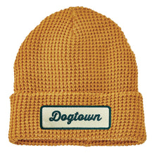 Load image into Gallery viewer, Dogtown Script Patch Waffle Knit Beanie Hat - Gold
