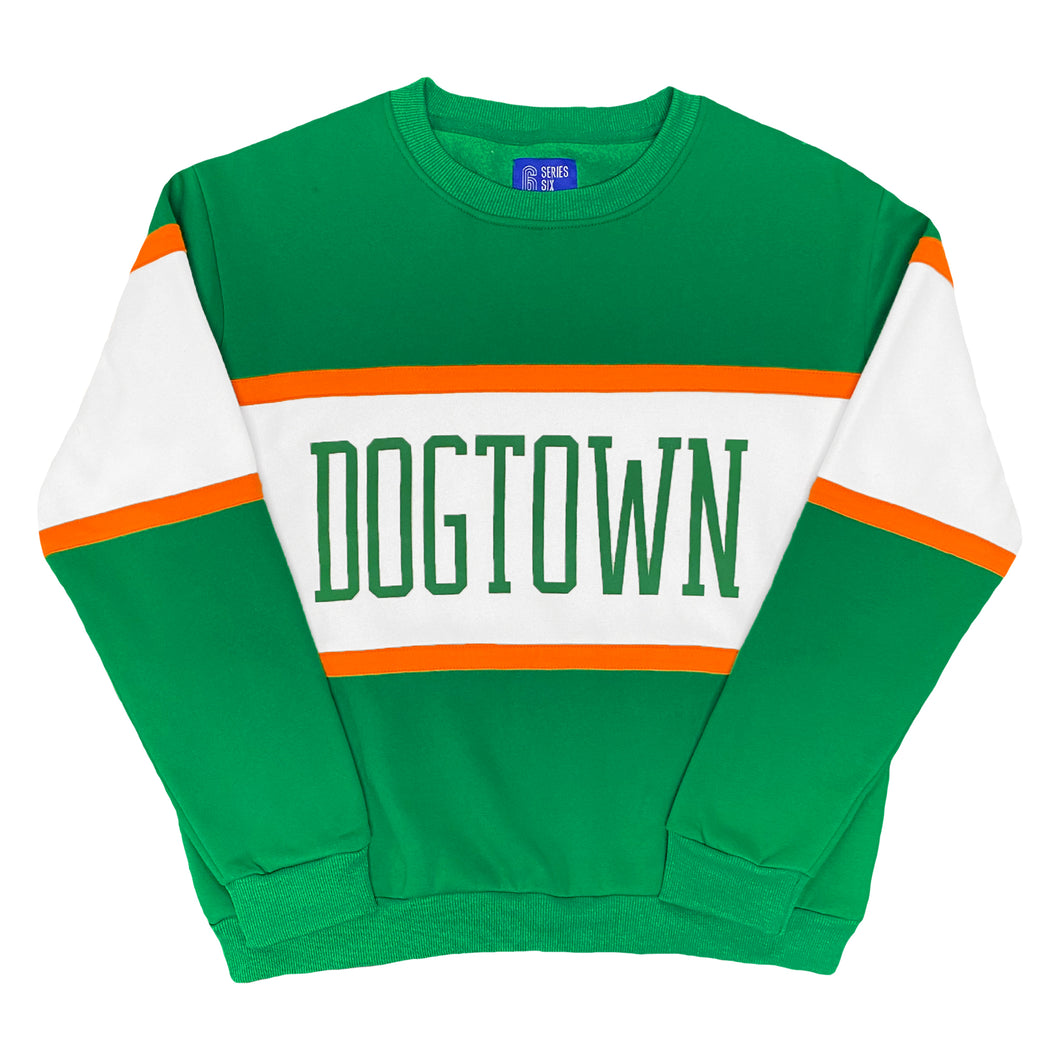 Dogtown Color Block Crewneck Unisex Sweatshirt - Kelly Green