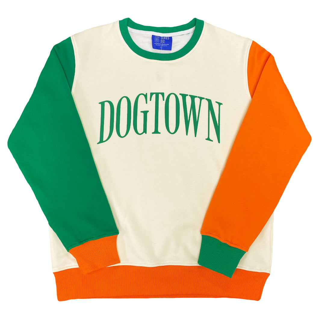 Dogtown Color Block Crewneck Unisex Sweatshirt - Ivory