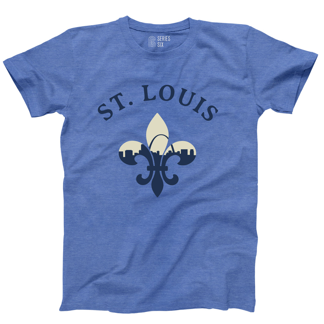 St. Louis Fleur de Lis Skyline Unisex Short Sleeve T-Shirt