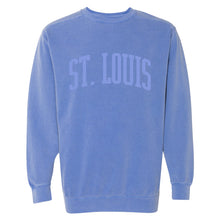 Load image into Gallery viewer, St. Louis Puff Comfort Colors Crewneck Unisex Sweatshirt - Blue
