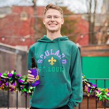 Load image into Gallery viewer, Soulard St. Louis Fleur De Lis Mardi Gras Unisex Hoodie - Green
