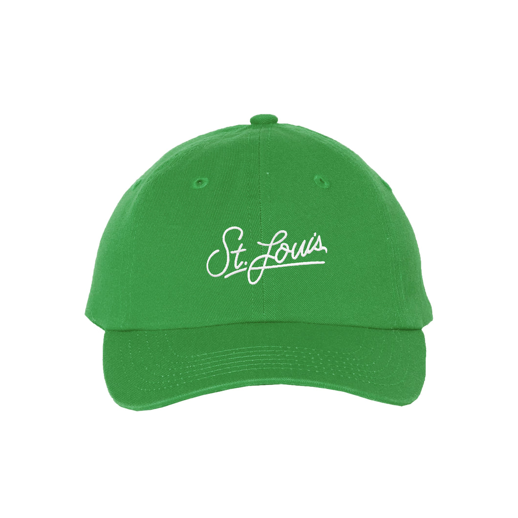 St. Louis Script Embroidered Youth Hat - Green
