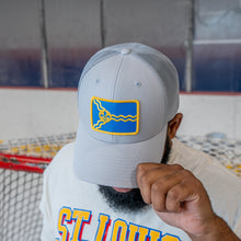 Load image into Gallery viewer, St. Louis Hockey Flag Patch Snapback Trucker Hat - Grey
