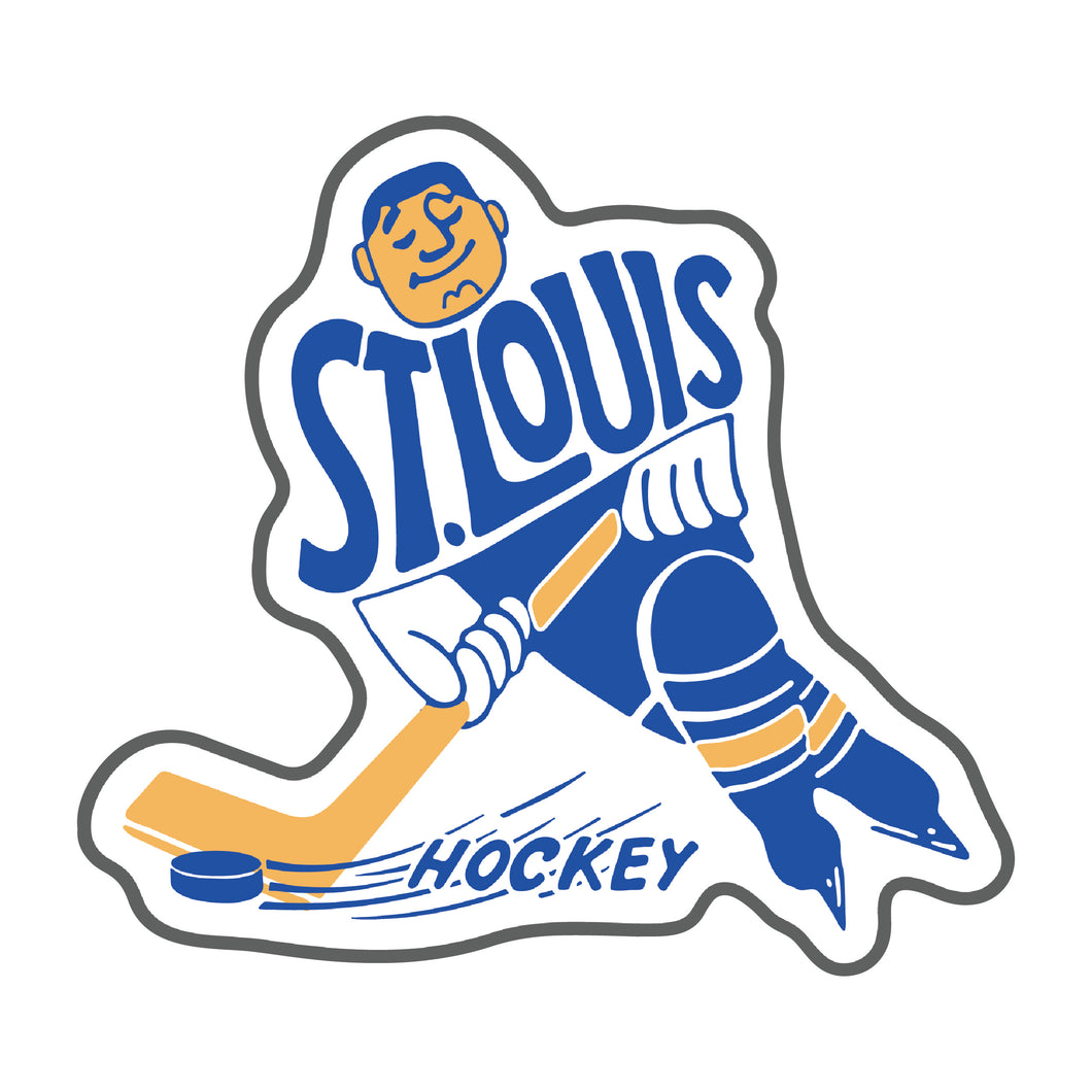 Hockey Player Cartoon Sticker