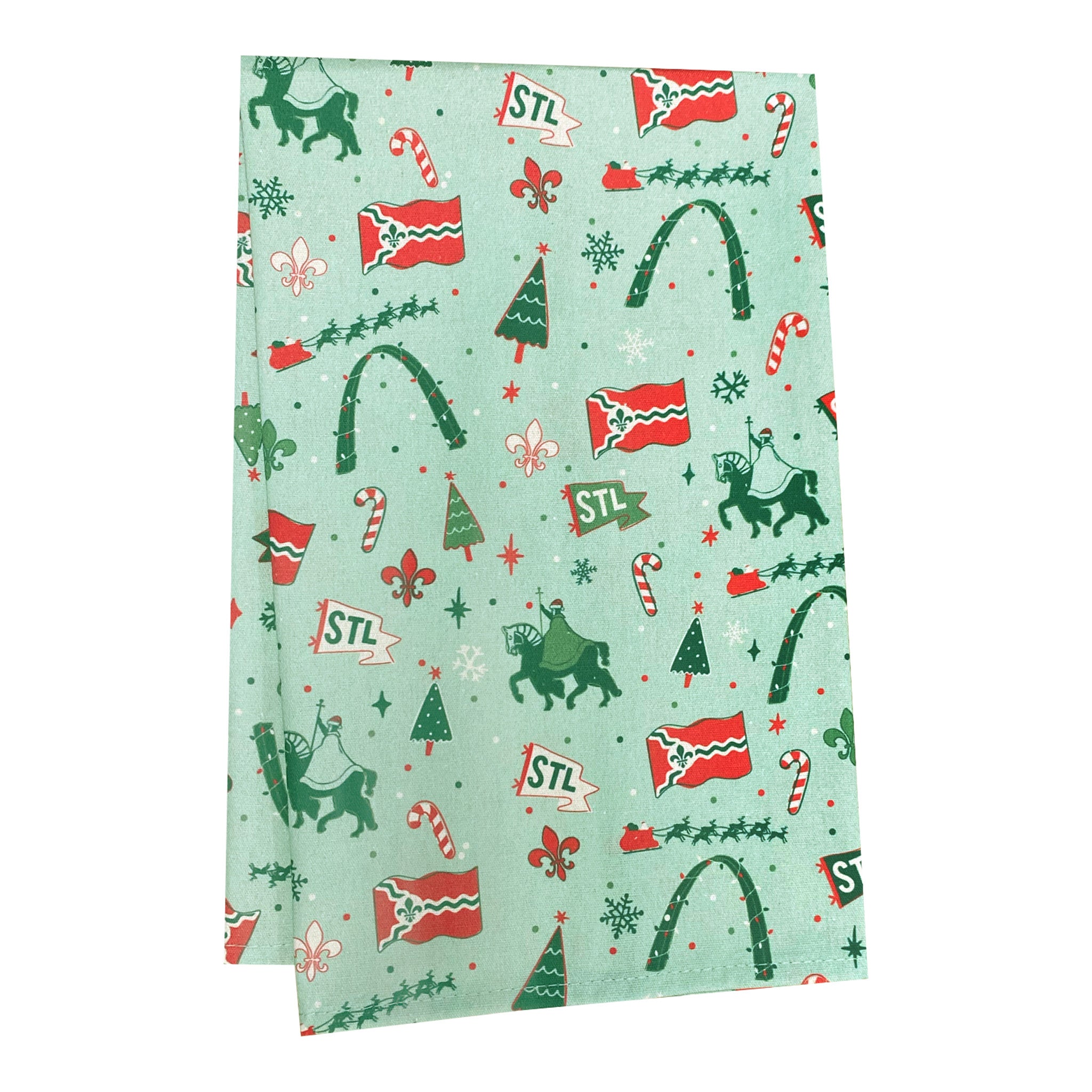 St. Louis Holiday Icons Tea Towel – Series Six
