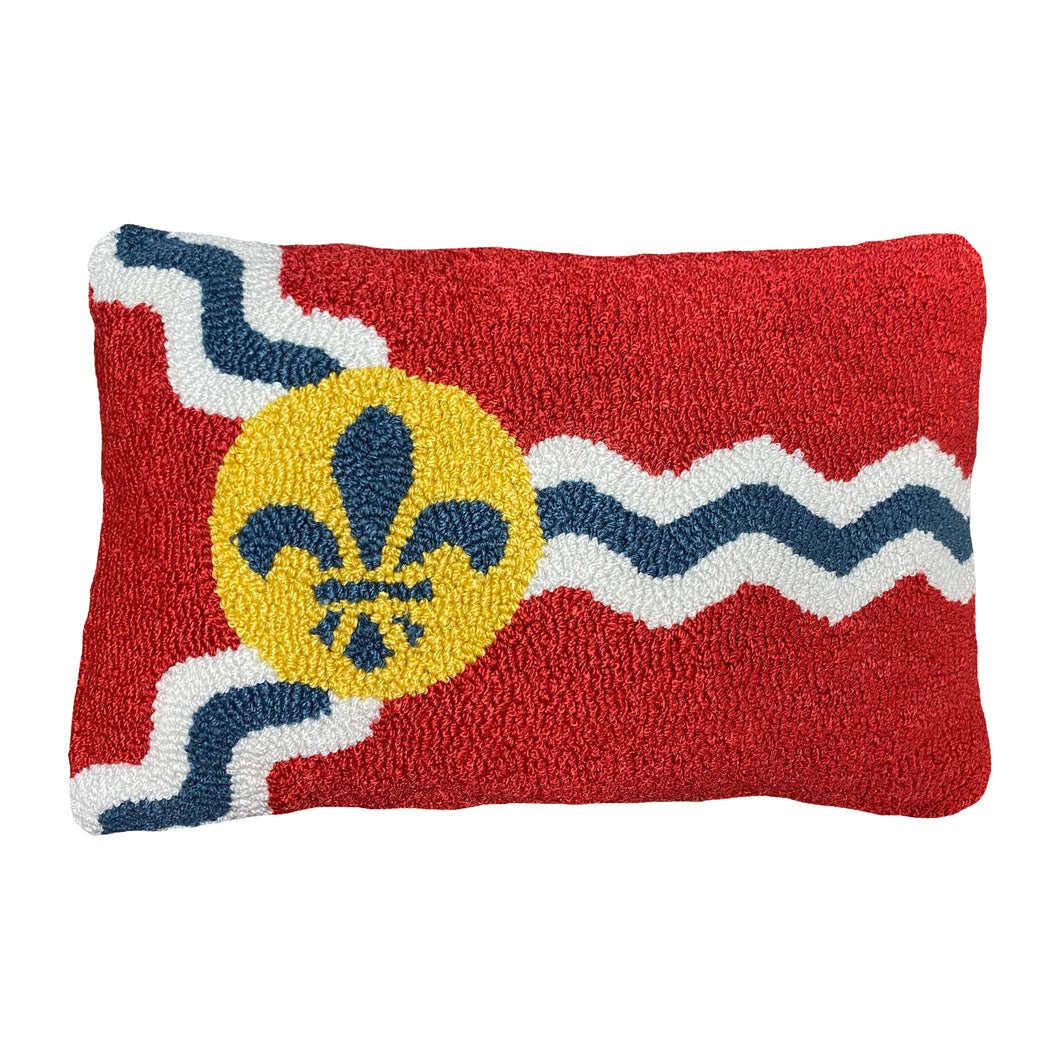 St. Louis Flag Hand Hooked Pillow - 8