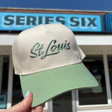 Load image into Gallery viewer, St. Louis Script Embroidered Structured Snapback Hat
