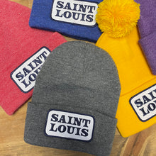 Load image into Gallery viewer, Saint Louis Navy Patch Knit Beanie Hat - Grey
