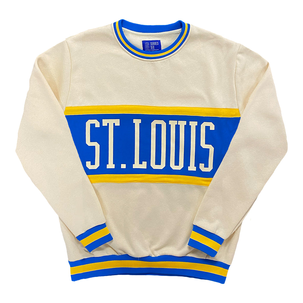 Ivory Color Block Crewneck Unisex Sweatshirt