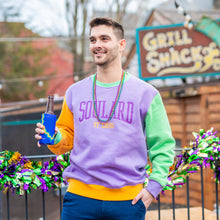 Load image into Gallery viewer, Soulard Color Block Crewneck Unisex Sweatshirt - Light Purple
