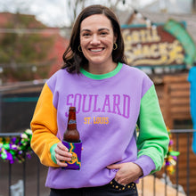 Load image into Gallery viewer, Soulard Color Block Crewneck Unisex Sweatshirt - Light Purple
