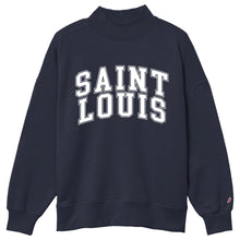 Load image into Gallery viewer, Saint Louis Mock-Neck Unisex Sweatshirt - Navy
