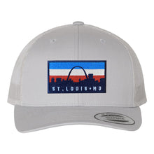 Load image into Gallery viewer, St. Louis Skyline Snapback Trucker Hat - Grey
