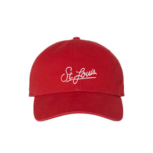 Load image into Gallery viewer, St. Louis Script Embroidered Youth Hat - Red

