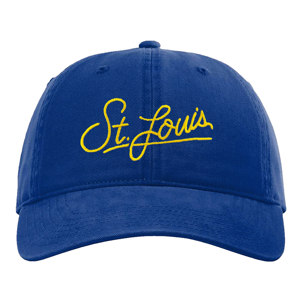 St. Louis Script Soft Style Hat - Royal Blue