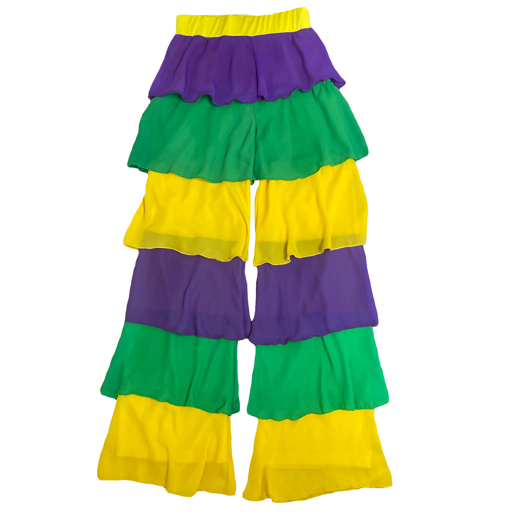 Mardi Gras Layered Ruffle Pants