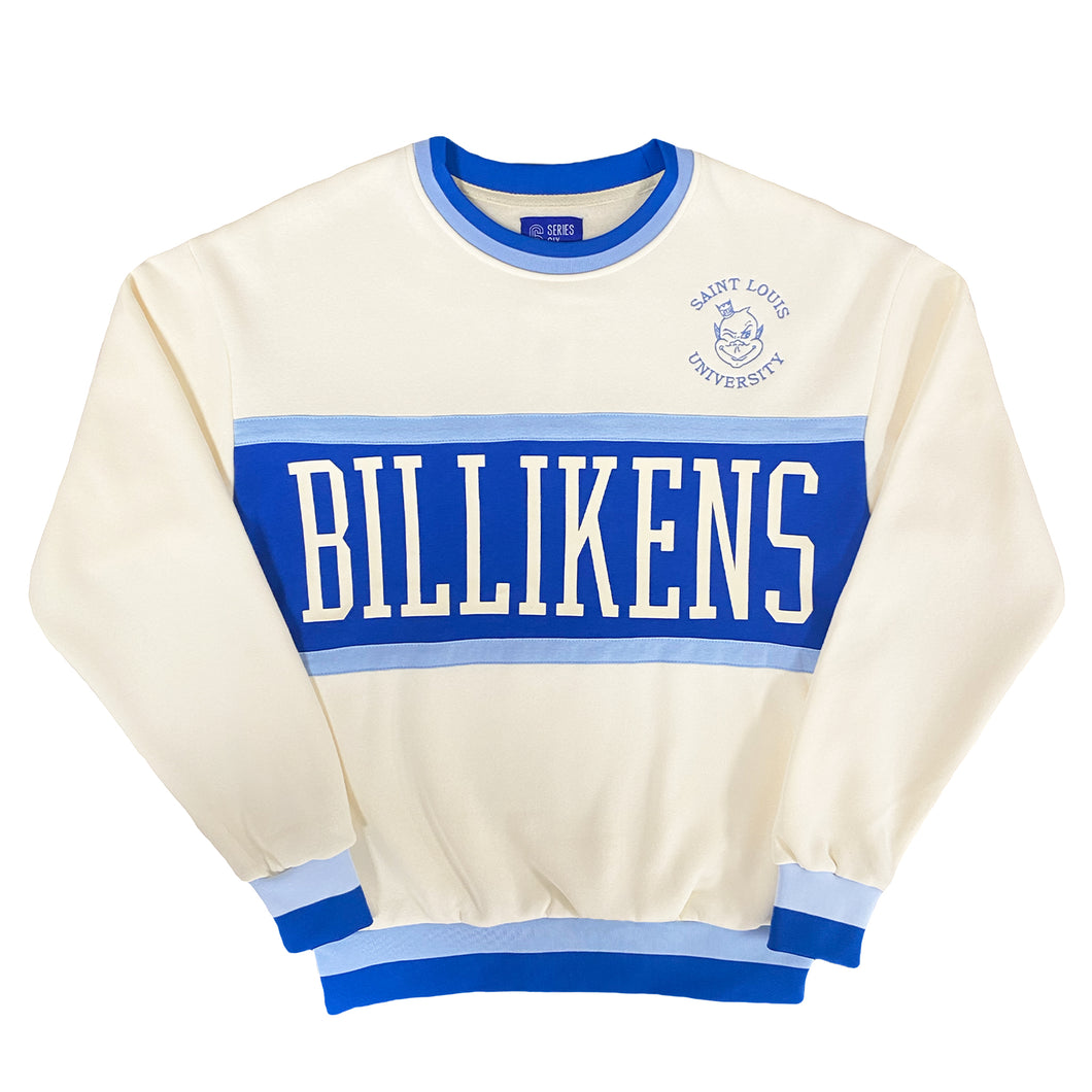 SLU Billikens Color Block Crewneck Unisex Sweatshirt - Ivory