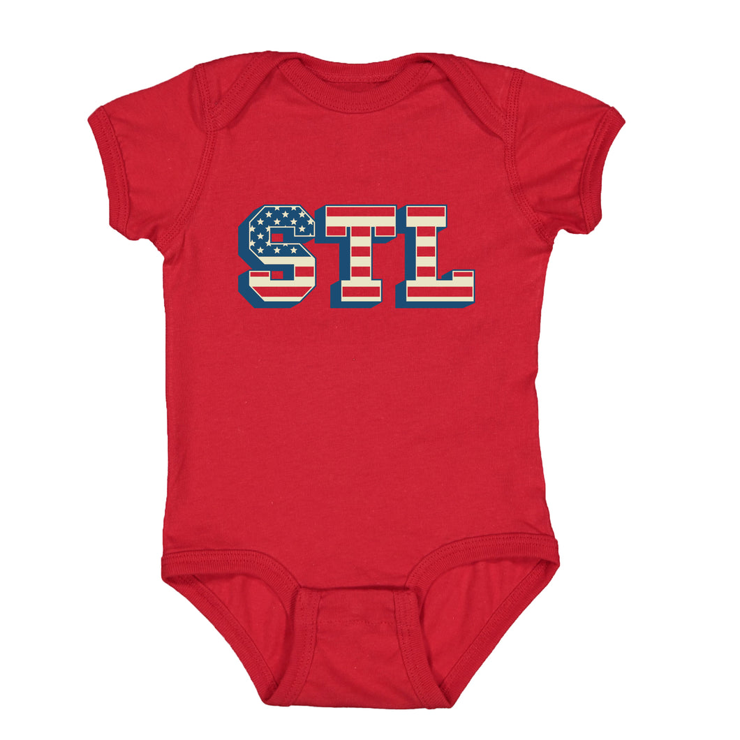 STL American Flag Baby Onesie