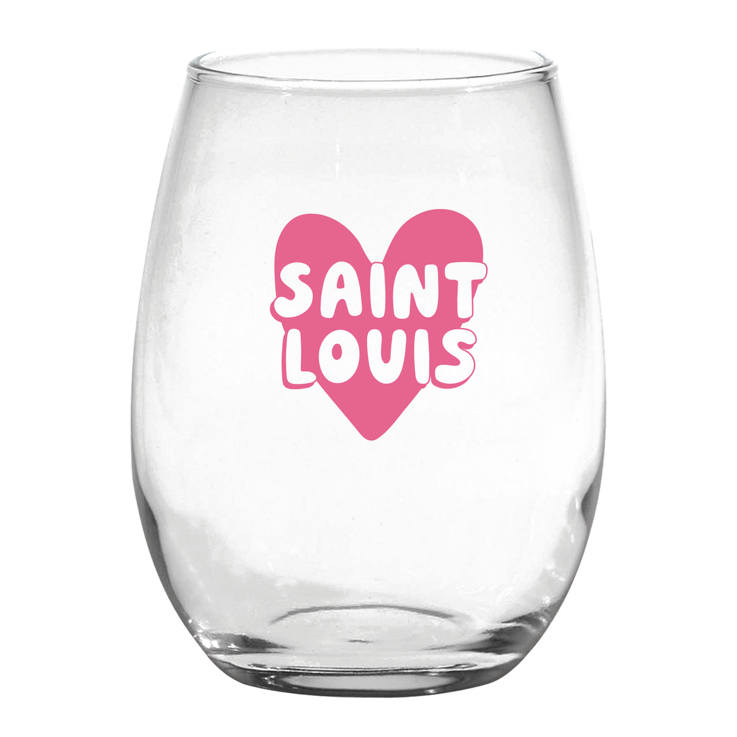 Saint Louis Heart 15oz Wine Glass