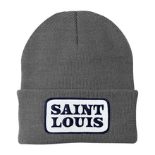 Load image into Gallery viewer, Saint Louis Navy Patch Knit Beanie Hat - Grey
