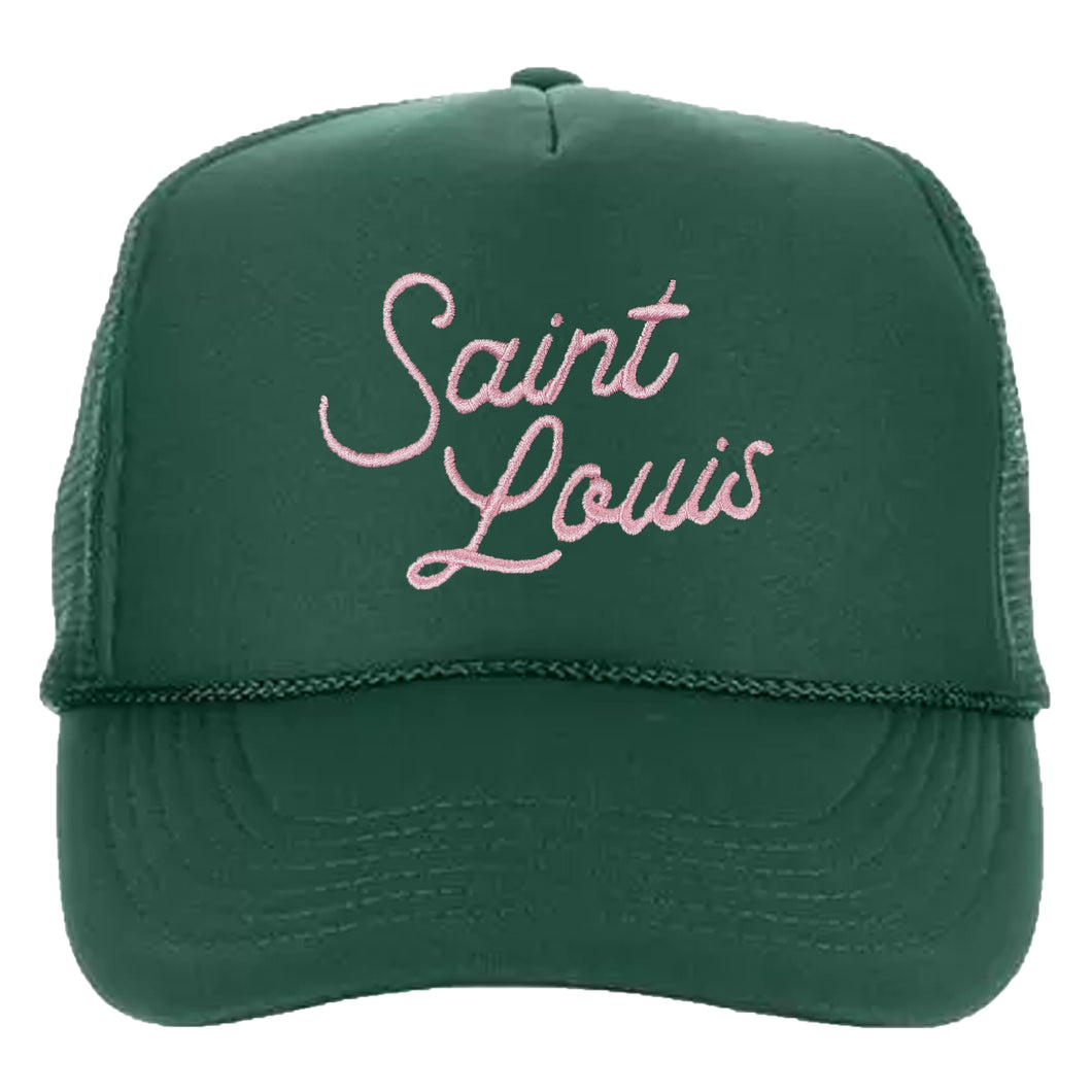 Saint Louis Sciprt Foam Snapback Trucker Hat - Green