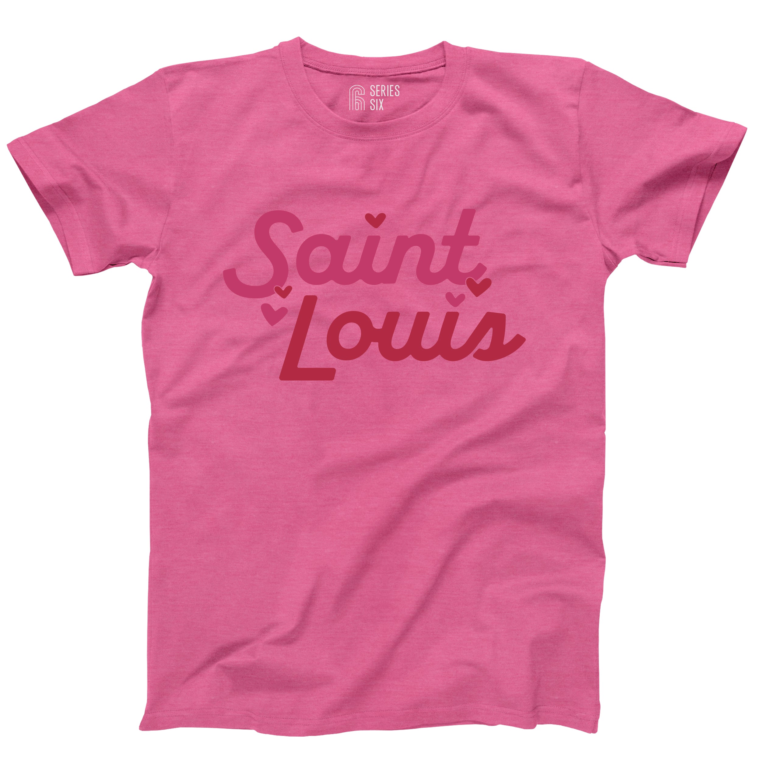 Saint Louis Script Hearts Unisex Short Sleeve T-Shirt – Series Six