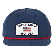 Load image into Gallery viewer, Saint Louis USA Rope Bill Snapback Hat - Navy
