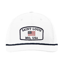 Load image into Gallery viewer, Saint Louis USA Five Panel Rope Hat - White
