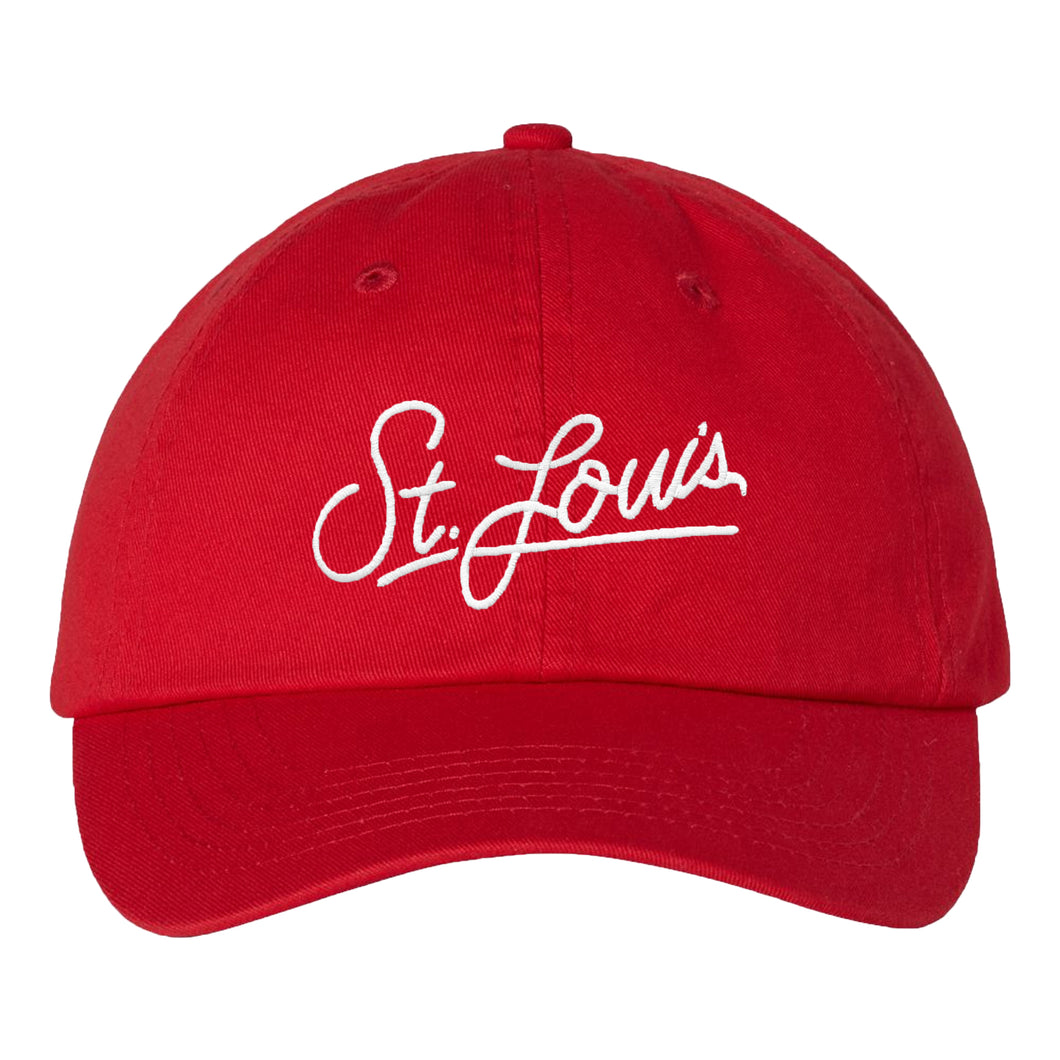 St. Louis Script Soft Style Hat - Red