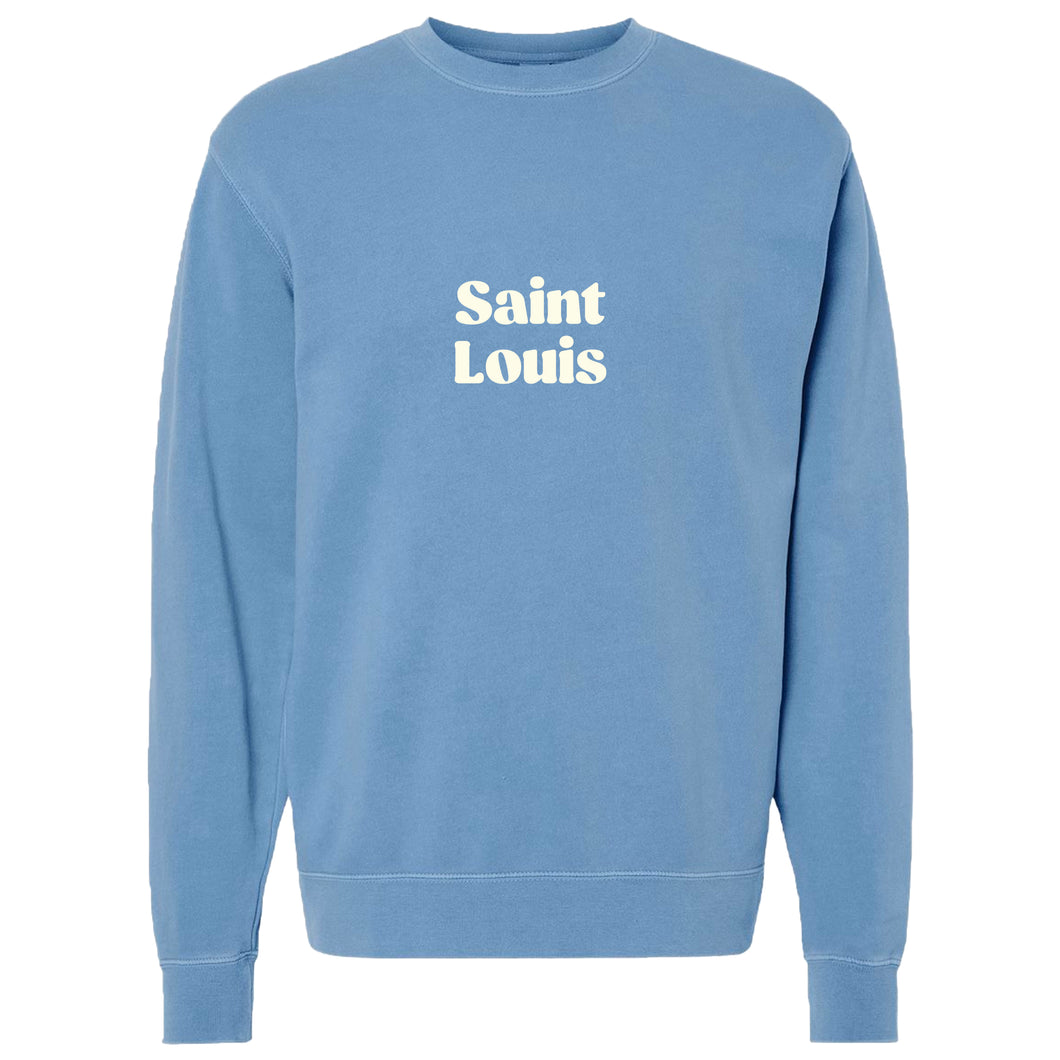 Saint Louis Puff Crewneck Unisex Sweatshirt - Blue