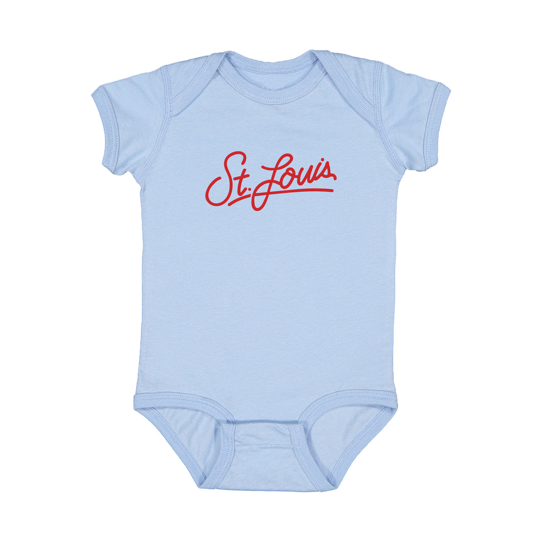 Script Baby Onesie - Light Blue